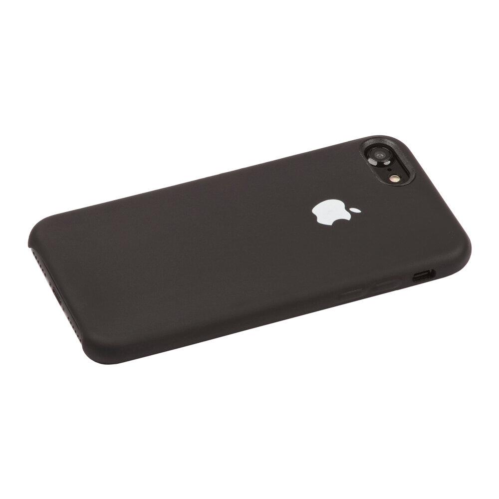 Силиконовый чехол для iPhone SE 2/8/7 "Silicone Case" (черный, блистер) 18 — фото 1