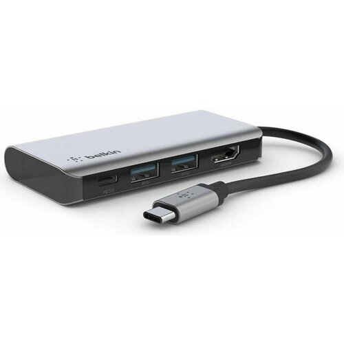 Адаптер Belkin 4в1 USB-C - HDMI 2xUSB-A USB-C 100Вт серый 6338₽