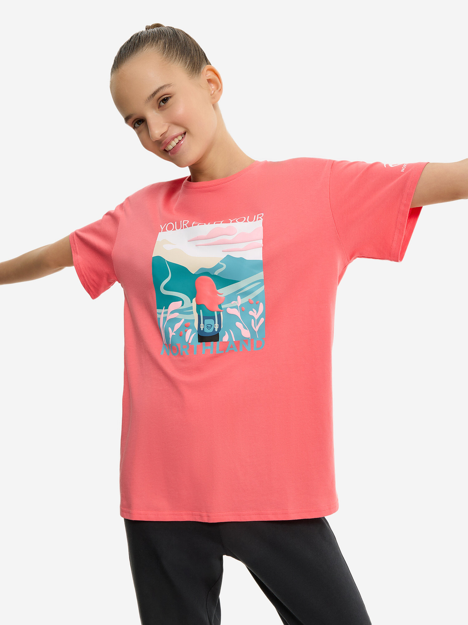 Футболка Northland Professional Travel Girls' T-shirts, размер 164/170, розовый