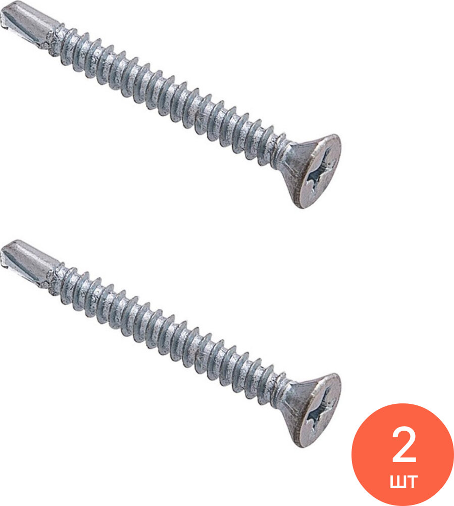 Саморез Стройбат для монтажа окон с буром и потайной головкой из стали цвет цинк 3.9х19мм PH2 200шт. в упаковке / крепеж (комплект из 2 шт)