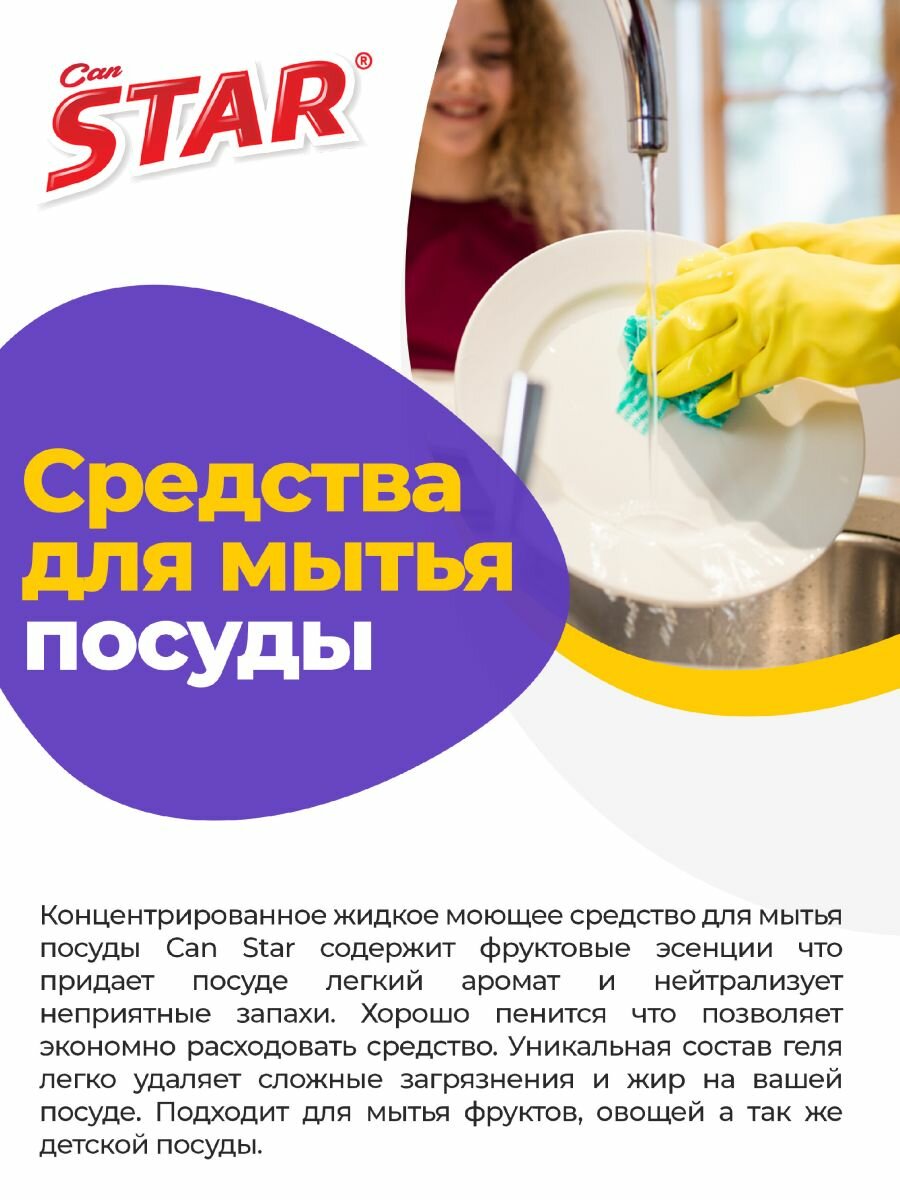 Картинки Гель для посуды, овощей и фруктов, детских принадлежностей, "Джан Стар", 750 мл.