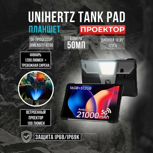 Защищенный планшет с проектором Unihertz Tank Pad 14199000₽