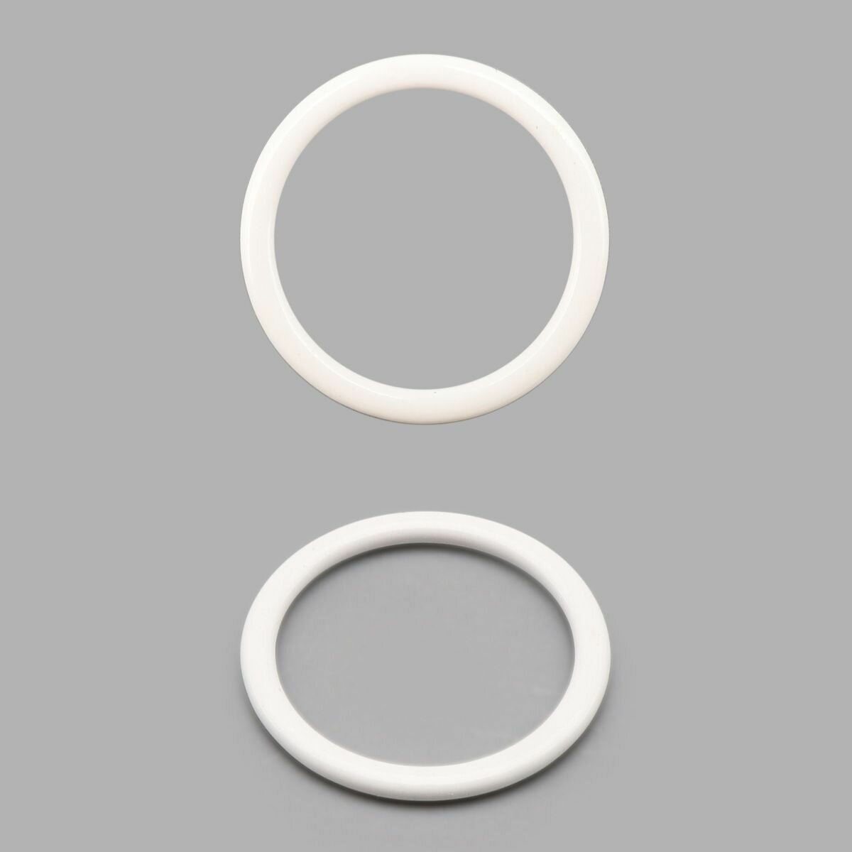 Кольца для бретелей бюстгальтера 15 мм, 100 шт, металл, эмаль, Айрис, белые — фото 1