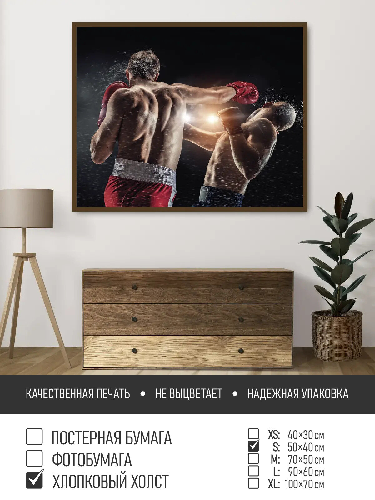 Постер на холсте Бокс мотивация 50х40 см ПолиЦентр цифровая фотопечать