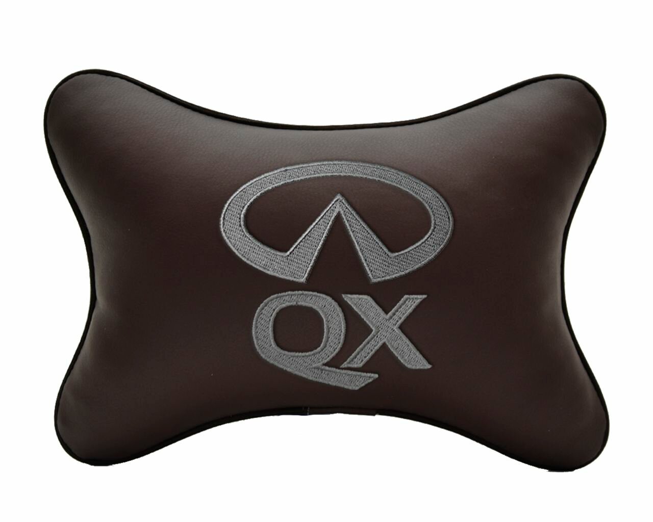 Подушка автомобильная на подголовник коричневая экокожа INFINITI QX