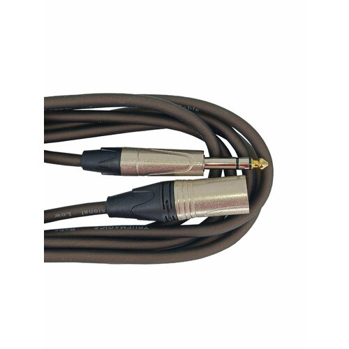 Кабель микрофонный True magic TEMG030/15M, Jack 6.3 - XLR male, стерео, 15м, 6.5мм, черный