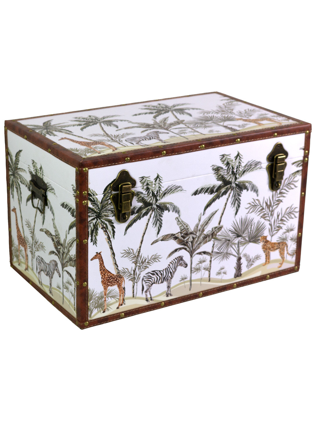 Сундук декоративный XL для хранения МДФ белый с ручками 49x30x30 см