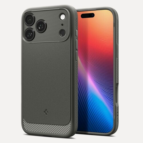 Изображение товара Чехол Spigen на iPhone 17 Pro (ACS10330) Rugged Armor (MagSafe) / Спиген Чехол для Айфон 17 Про Серый