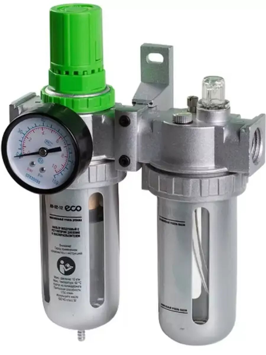 Фильтр воздушный ECO AU-02-14 с регулятором давления и маслораспылителем (1/4" 1750л/мин) (AU-02-14)