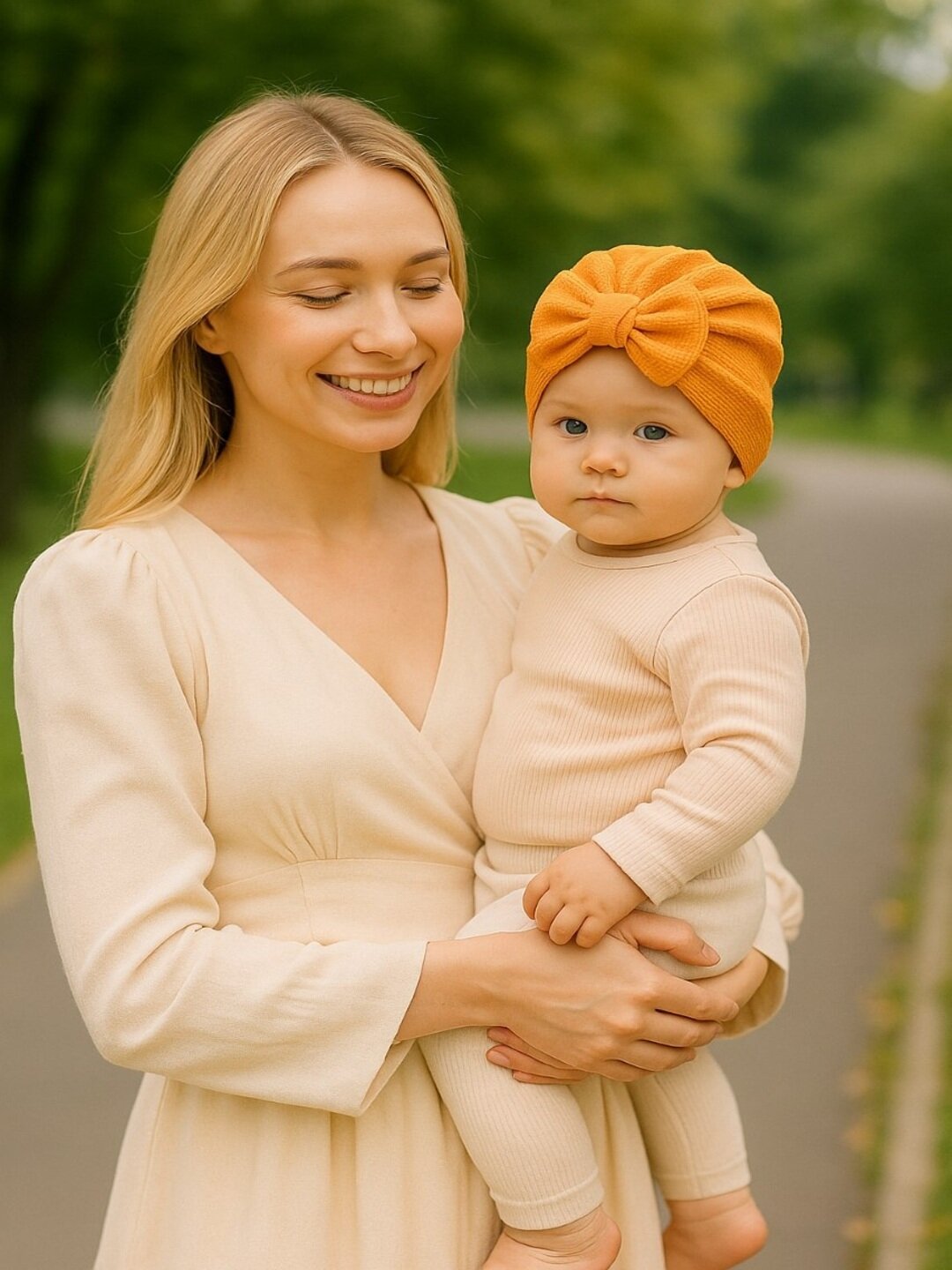 Шапка для девочек и женщин, размер нет, оранжевый, морковный — фото 1