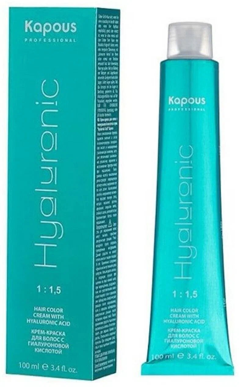 Крем-краска для волос с гиалуроновой кислотой Kapous «Hyaluronic Acid», 8.43 светлый бондин медный золотистый