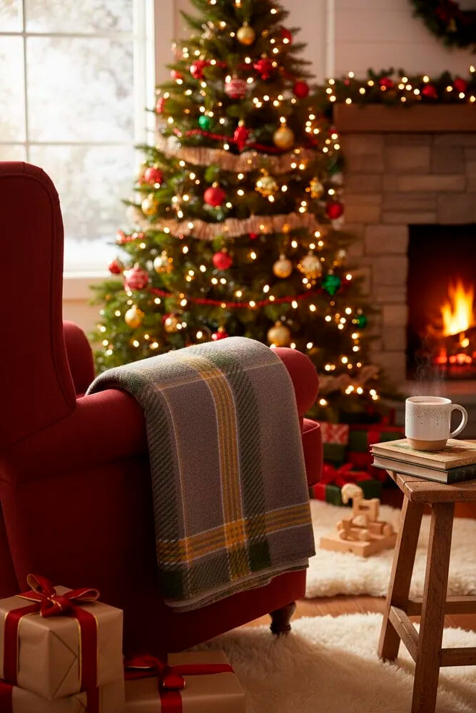 Плед Pappel "Cotton", двухсторонний, 200 см x 220 см, хлопок/полиакрил/полиэстер