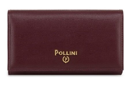 Кошелек Pollini, фактура гладкая, бордовый