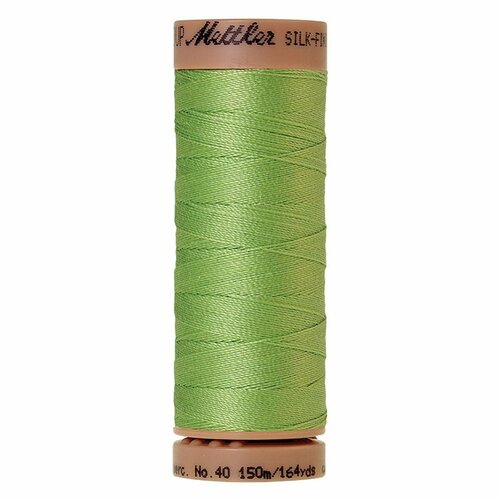 Нить для машинного квилтинга Amann Group - Silk-Finish Cotton, 1527 зеленая, 150м, толщина №40, 5 шт