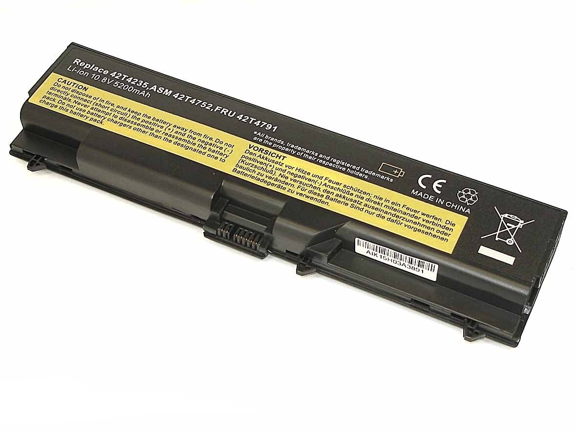 Аккумулятор для ноутбука Lenovo 42T4751 42T4753 42T4791 42T4796 42T4797 11.1V 5200mAh код mb012165