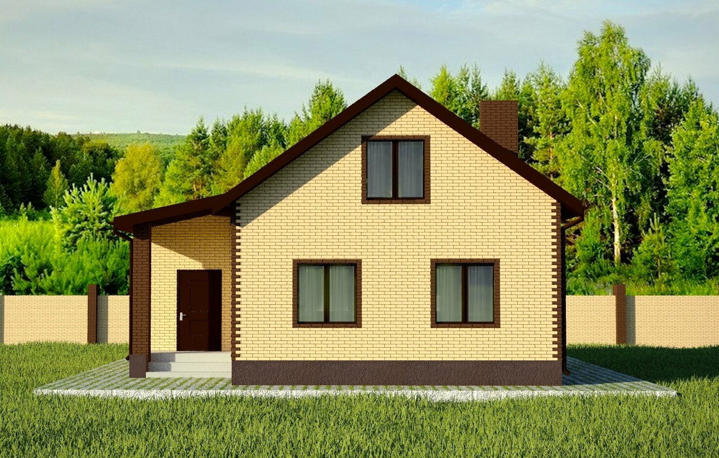 Проект жилого дома STROY-RZN 15-0045 (128,52 м2,10,26*9,87 м, керамический блок 380 мм, облицовочный кирпич)