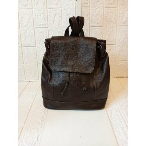 фото Рюкзак торба , фактура зернистая, гладкая, коричневый elena leather bag