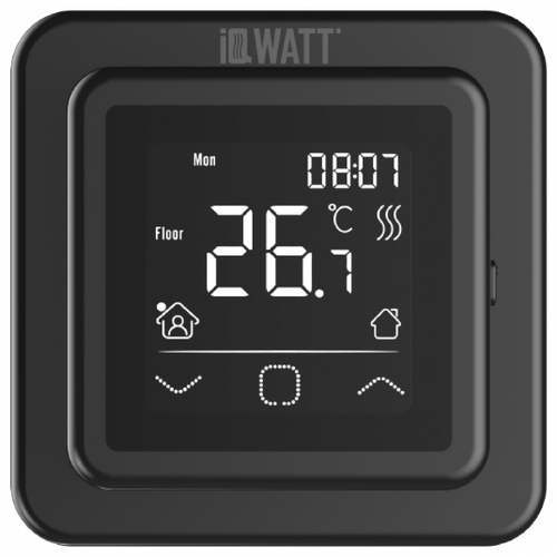 фото Терморегулятор iqwatt smart heat wi-fi, черный