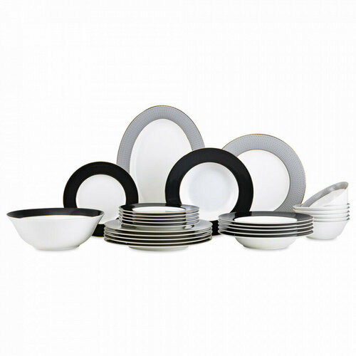 Сервиз столовый на 6 персон, 26 предметов, фарфор, декор MHCNPO30068 Вола