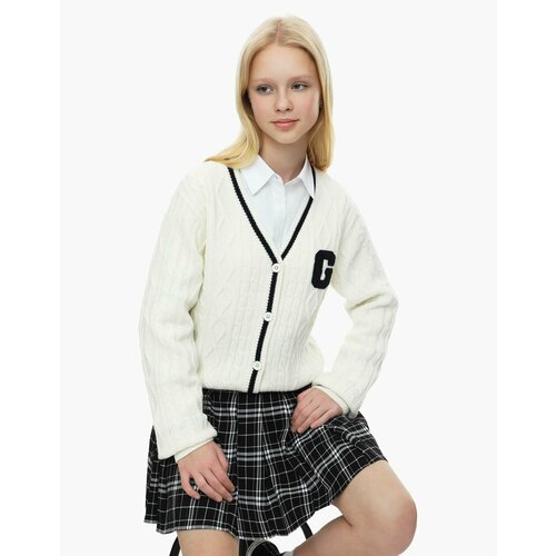 фото Юбка gloria jeans, размер 6-7л/122 (31), черный, белый