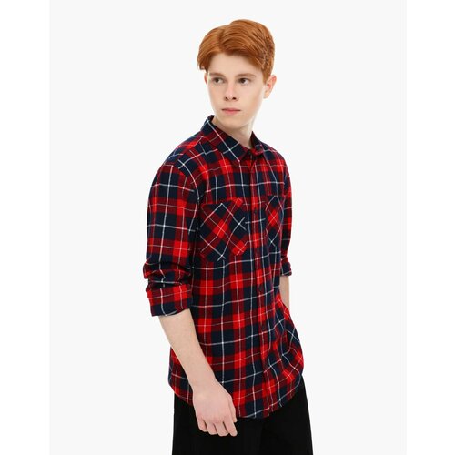 фото Рубашка gloria jeans, размер 14+/170 (42), синий, красный