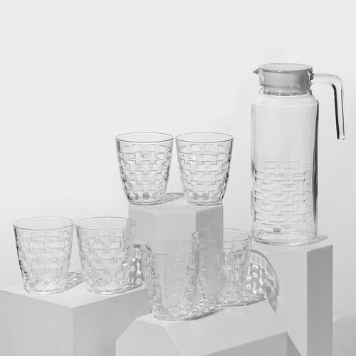 Набор питьевой стеклянный Cheqs 7 предметов 1675₽