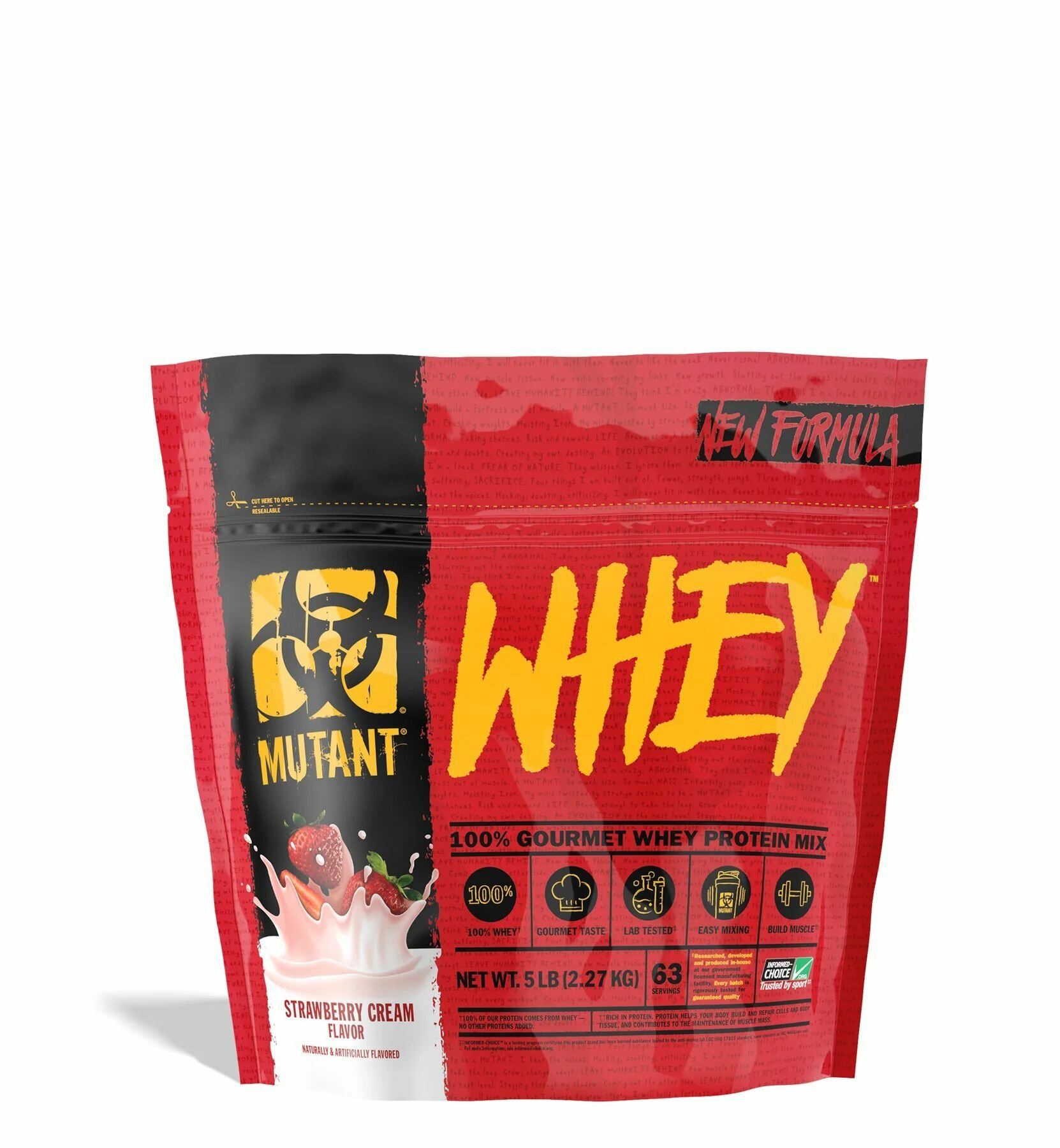 Протеин Mutant Whey 2270 г, Клубничный крем