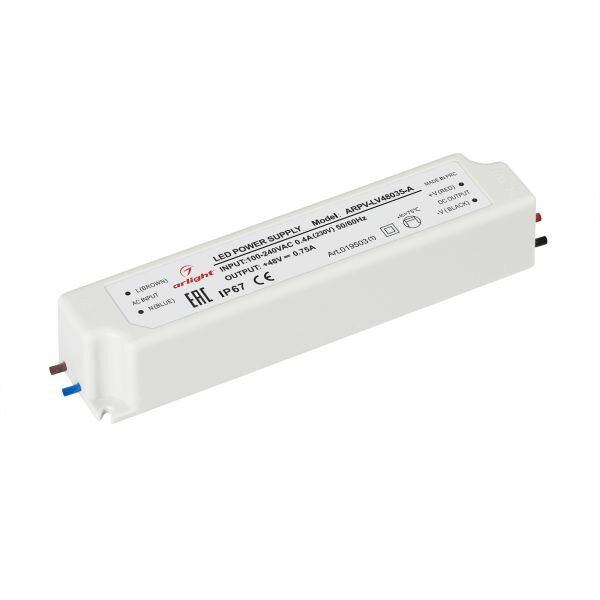 Блок питания ARPV-LV48035-A (48V, 0.8A, 36W) (Arlight, IP67 Пластик, 3 года) 019503(1)
