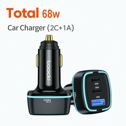 Автомобильное зарядное устройство Toocki, 68W 6 24v 12v 24v to 5v 3a car usb charger module dc buck step down converter 12v 5v power supply module