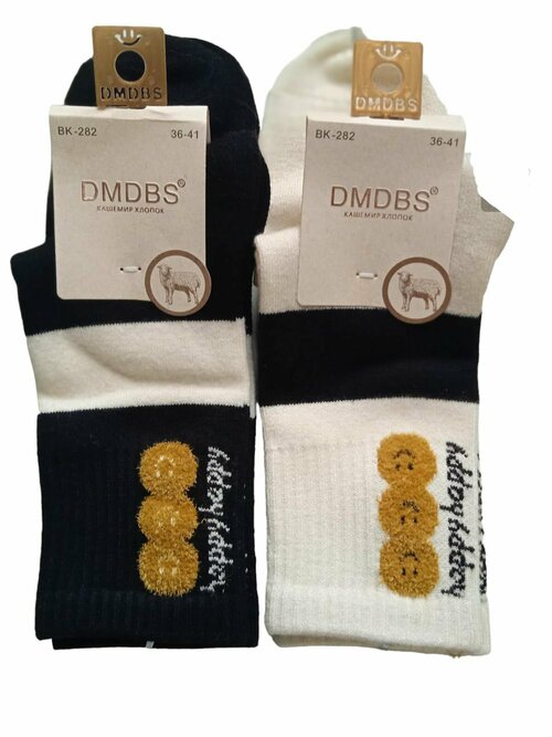 Носки DMDBS, 2 пары, размер 36-41, зеленый, белый, коричневый