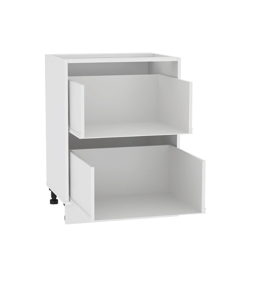 Каркас нижнего кухонного шкафа с 2-мя выдвижными ящиками Н602, ширина 60 см, белый