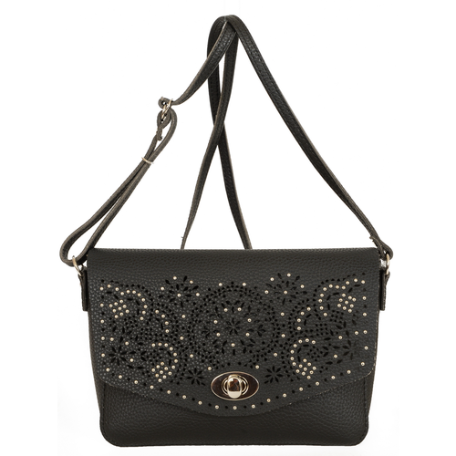 Сумка  кросс-боди L-CRAFT, фактура зернистая, черный