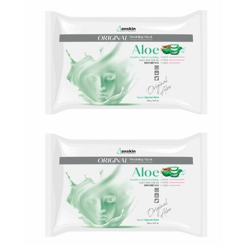 ANSKIN Original Маска для лица Aloe Modeling Mask запасной блок 240гр - 2 штуки