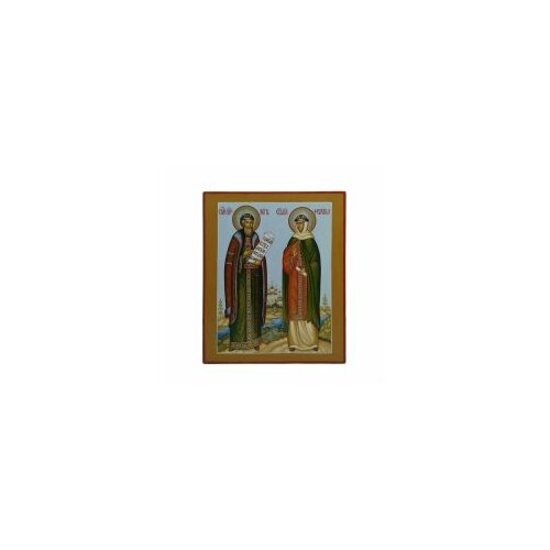 Икона 19х24 Петр и Феврония рост #139109 подстаканник петр и феврония латунь с ложкой в картонном футляре