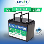 Тяговый аккумулятор LITJET LiFePO4 12V 75Ah - изображение