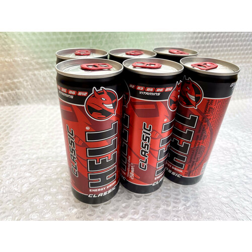 Энергетический напиток HELL Energy Drink Classic, 0.25 л, 6 шт. Венгрия