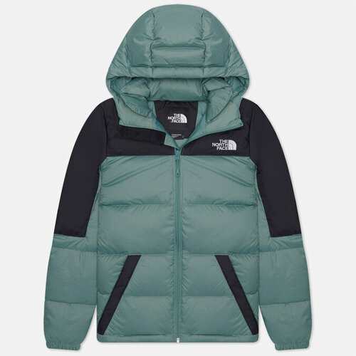 Пуховик The North Face, капюшон, подкладка, карманы, размер l, зеленый