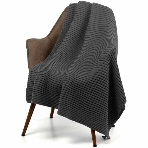 Плед Quill, темно-серый, 120х190 см, акрил 100%, плотность 445 г/м²