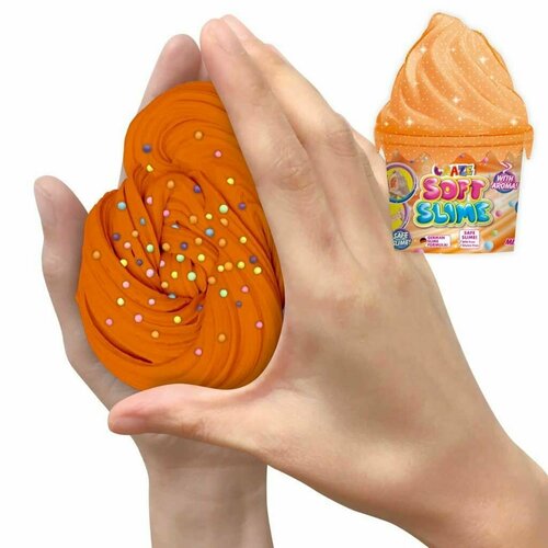 Слайм CRAZE Soft Slime мягкий ароматизированный с пенопластовыми шариками, оранжевый, 40 г