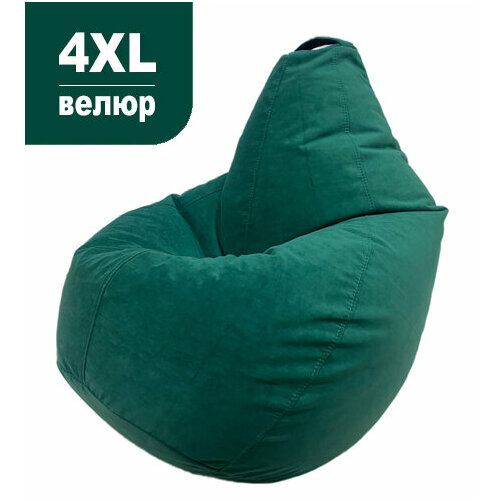 Мой Мягкий Мир кресло-мешок Груша, XXXXL-комфорт велюр изумруд