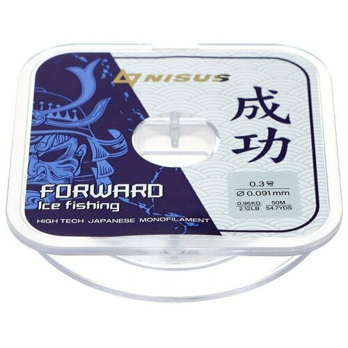 фото Леска forward ice fishing, диаметр 0.091 мм, тест 0.96 кг, 50 м, nylon transparent nisus (комплект из 8 шт)