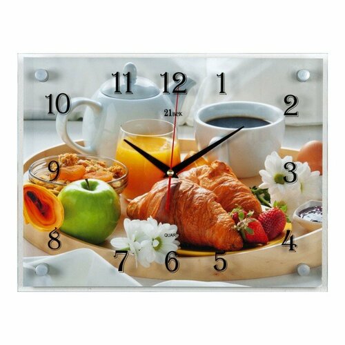 Часы настенные, серия: Кухня, "Французский завтрак" 30х40 см