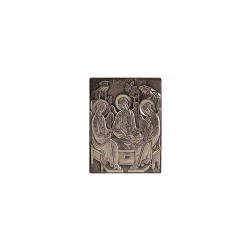 икона гальв триптих автомобильный арка серебрение Икона гальваника Троица серебрение 4*4,5 скотч #156548