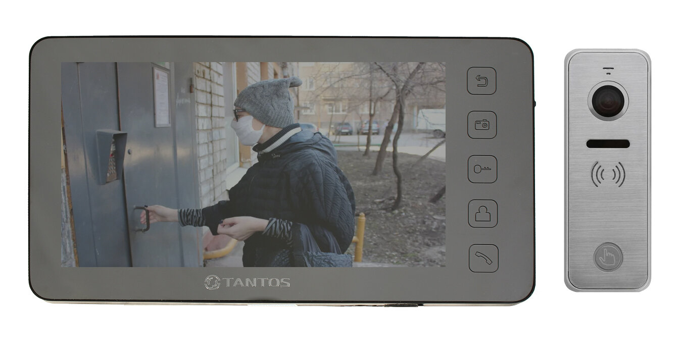 Tantos Prime SD Mirror и iPanel 2+ (Metal) (комплект многофункционального домофона 7")