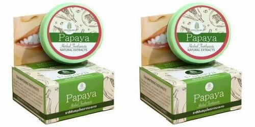 Зубная паста Coco Blues, Papaya Herbal Toothpaste, травяная, с экстрактом папайи, 30 г, 2 уп.