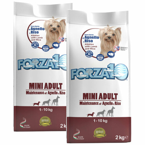 FORZA10 DOG MAINTENANCE ADULT SMALL/MEDIUM для взрослых собак маленьких и средних пород с ягненком и рисом (2 + 2 кг) forza10 dog maintenance adult medium для взрослых собак средних пород с ягненком и рисом 12 5 12 5 кг