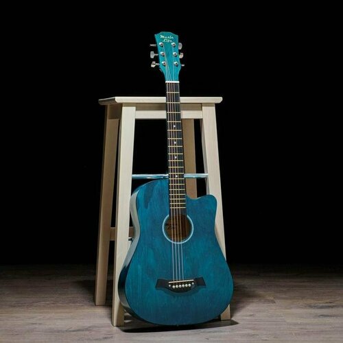 гитара акустическая цвет синий 97см с вырезом Гитара акустическая, цвет синий, 97см, с вырезом