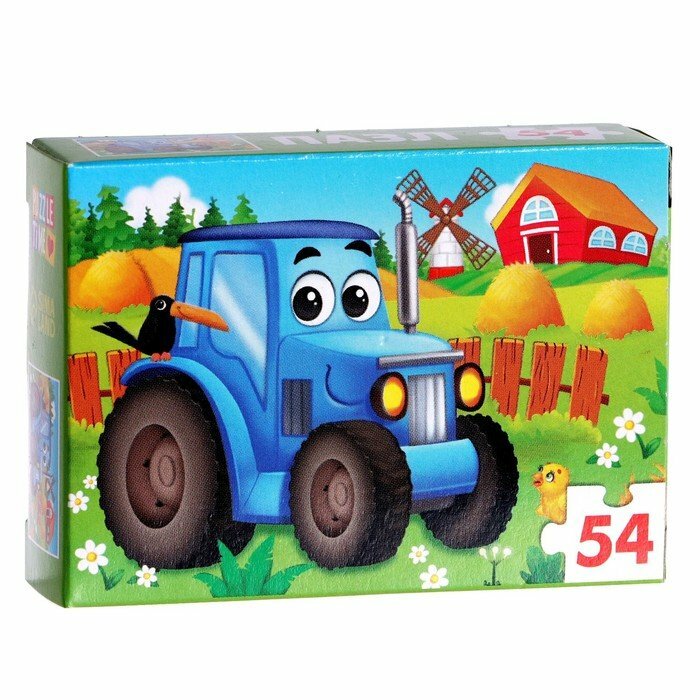 Пазл детский «Весёлый трактор», 54 элемента (комплект из 43 шт)
