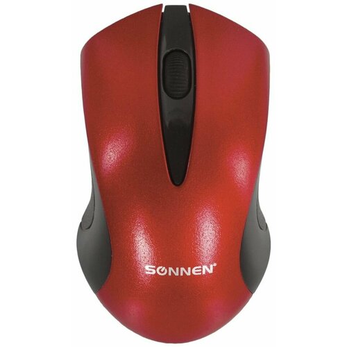 Мышь беспроводная Sonnen M-661R USB 1000dpi 2 кнопки+1колесо-кнопка оптическая красная х3шт