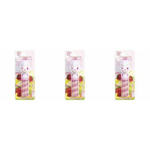 Lip Smacker Блеск для губ Lippy Pals Gloss Straw-ma-llama Berry с ароматом клубника, 8.4 г, 3 шт